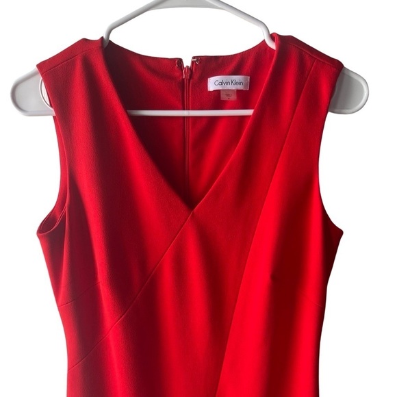 Calvin Klein Red Sheath Ruffle Dress - Picture 4 of 5